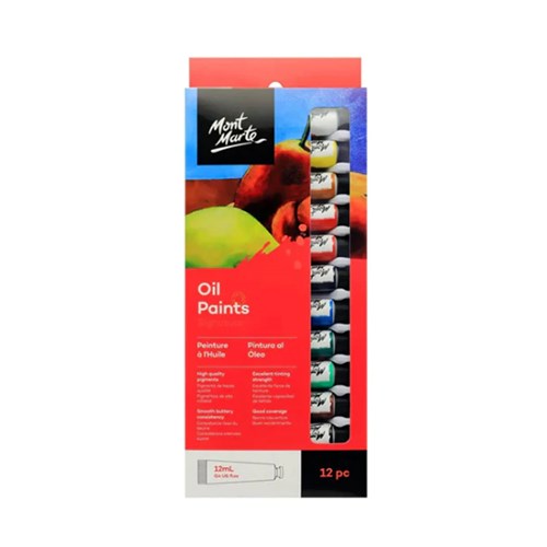 MONT MARTE PAINT SET Oil Paint 12x12ml Colour Tubes